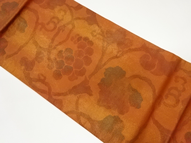 リサイクル　花唐草模様織出し名古屋帯